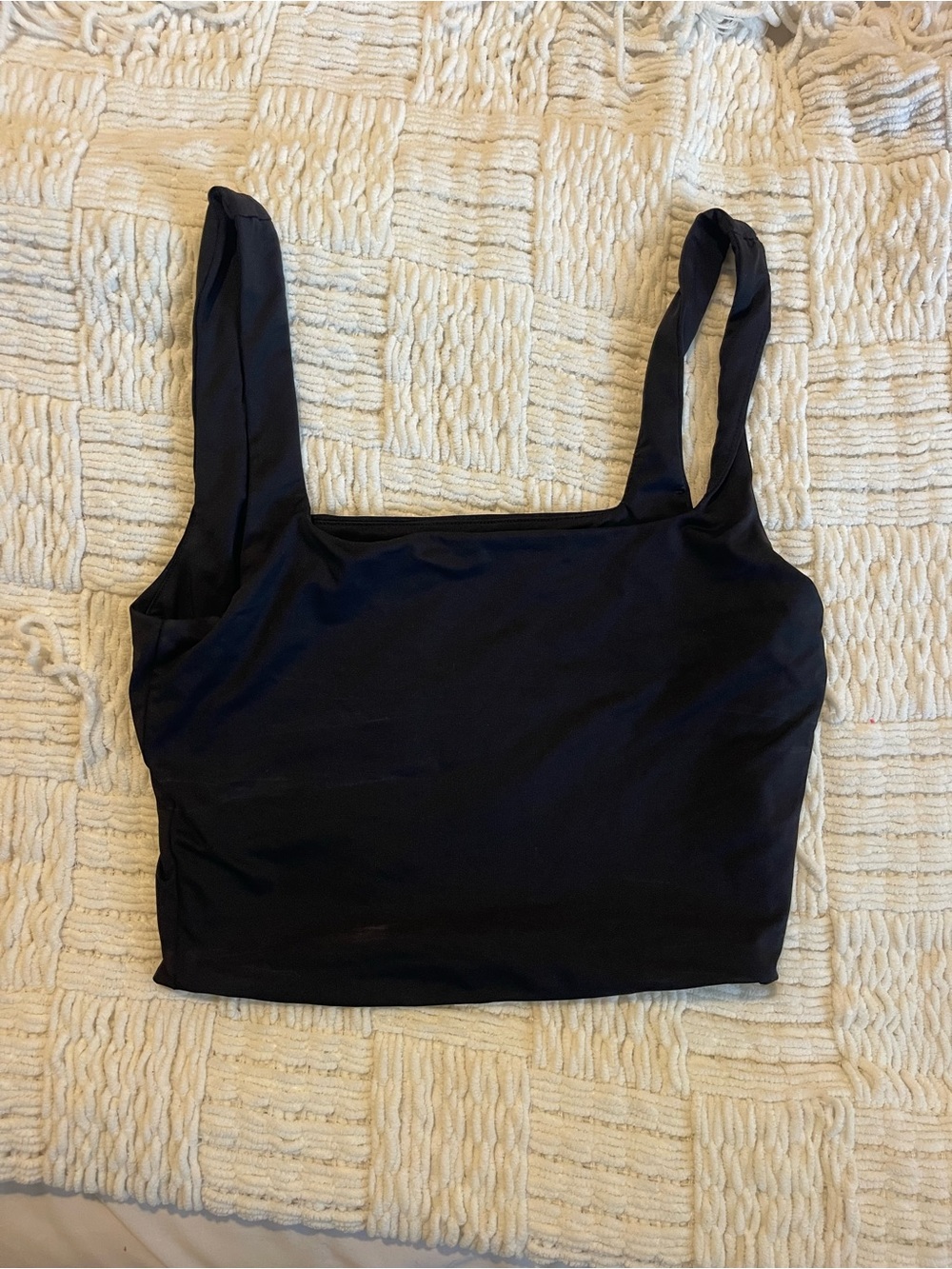 Garage Black Square-Neck Crop Tank